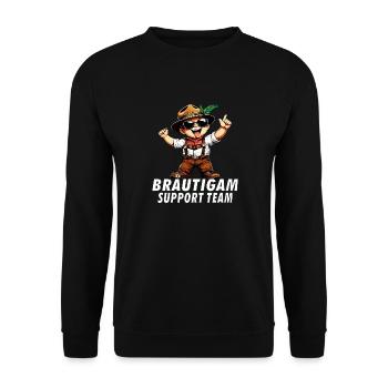 BRÄUTIGAM SUPPORT TEAM - Unisex Pullover - Schwarz - Vorne - Alina (178cm) & Michal (187cm)