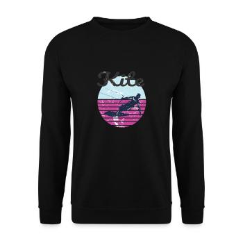 Ambiance d’aventure de kitesurf rétro - Sweat-shirt Unisexe - noir - Devant - Alina (178cm) & Michal (187cm)