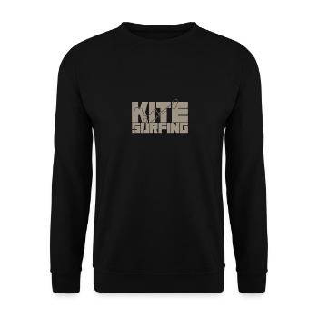 Ambiance d’aventure de kitesurf rétro - Sweat-shirt Unisexe - noir - Devant - Alina (178cm) & Michal (187cm)