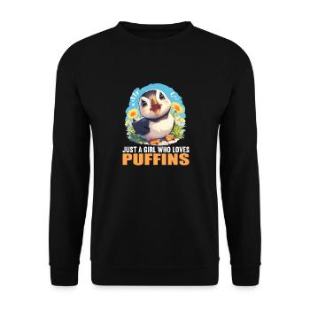 Papageientaucher - Unisex Pullover - Schwarz - Vorne - Alina (178cm) & Michal (187cm)
