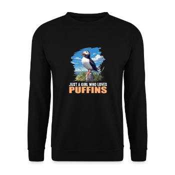 Papageientaucher - Unisex Pullover - Schwarz - Vorne - Alina (178cm) & Michal (187cm)