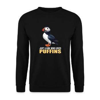 Papageientaucher - Unisex Pullover - Schwarz - Vorne - Alina (178cm) & Michal (187cm)