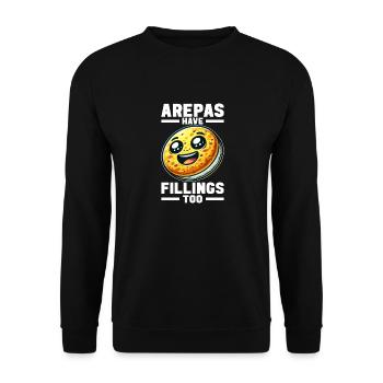 Venezolanische Arepas - Unisex Pullover - Schwarz - Vorne - Alina (178cm) & Michal (187cm)