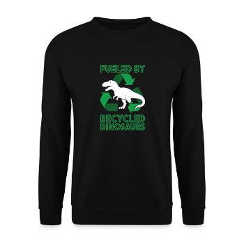 Fueled by Recycled Dinosaurs Paleontologist - Unisex Sweatshirt - black - Front - Alina (178cm) & Michal (187cm)