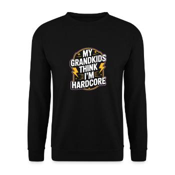 Seniors with tattoos proudly aging, - Unisex Sweatshirt - black - Front - Alina (178cm) & Michal (187cm)
