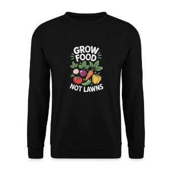 Grow Food Now Lawns Gardening Permaculture - Unisex Sweatshirt - black - Front - Alina (178cm) & Michal (187cm)