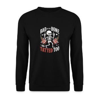 Seniors with tattoos proudly aging, - Unisex Sweatshirt - black - Front - Alina (178cm) & Michal (187cm)