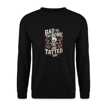 Des personnes âgées tatouées vieillissant fièrement, - Sweat-shirt Unisexe - noir - Devant - Alina (178cm) & Michal (187cm)