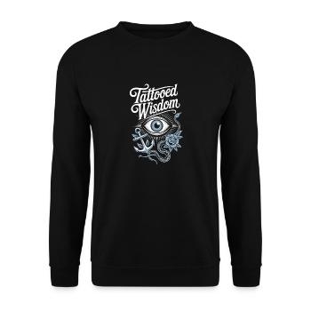 Seniors with tattoos proudly aging, - Unisex Sweatshirt - black - Front - Alina (178cm) & Michal (187cm)