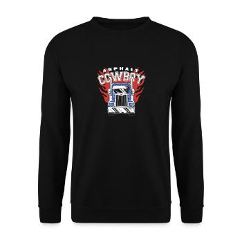 Asphalte Cowboy Chauffeur de camion Passion Liberté - Sweat-shirt Unisexe - noir - Devant - Alina (178cm) & Michal (187cm)