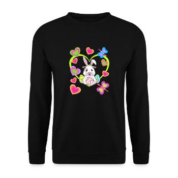 Easter Easter Bunny Retro Bunnies Rabbit 80s Child - Unisex Sweatshirt - black - Front - Alina (178cm) & Michal (187cm)