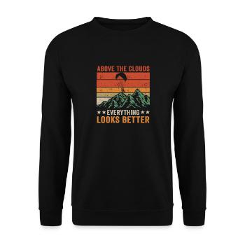 Above The Clouds Paramotor Enthusiast - Unisex Sweatshirt - black - Front - Alina (178cm) & Michal (187cm)