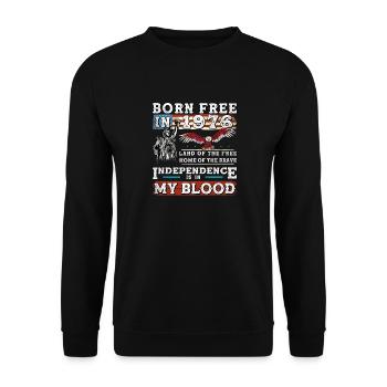 Born Free in 1976 - 49 Years of American Spirit & - Unisex Sweatshirt - black - Front - Alina (178cm) & Michal (187cm)