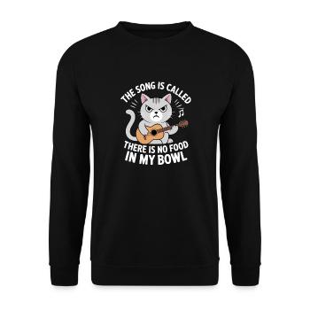 Das Lied heißt There Is No Food In My Bowl Cat - Unisex Pullover - Schwarz - Vorne - Alina (178cm) & Michal (187cm)