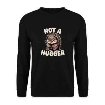 Pas un câlin Porc-épic Drôle Timide Introverti Animal - Sweat-shirt Unisexe - noir - Devant - Alina (178cm) & Michal (187cm)