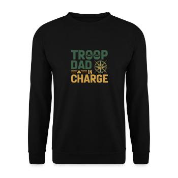 Dad Girl Scout Leader Proud Troop Support Scout - Unisex Pullover - Schwarz - Vorne - Alina (178cm) & Michal (187cm)