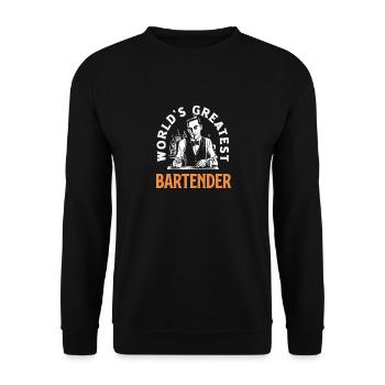Weltbester Barkeeper Kunstwerk - Unisex Pullover - Schwarz - Vorne - Alina (178cm) & Michal (187cm)