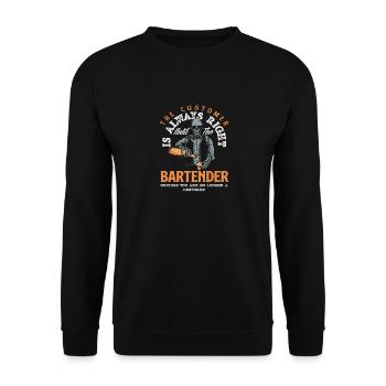 Le client a raison jusqu’à ce que le barman se décide - Sweat-shirt Unisexe - noir - Devant - Alina (178cm) & Michal (187cm)