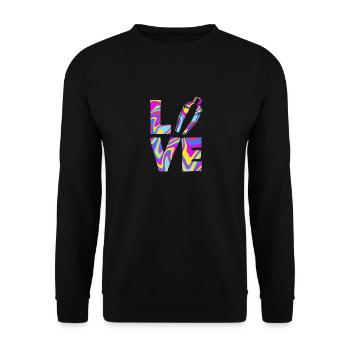 Liebe Für Bartender Mit Shaker Design - Unisex Pullover - Schwarz - Vorne - Alina (178cm) & Michal (187cm)