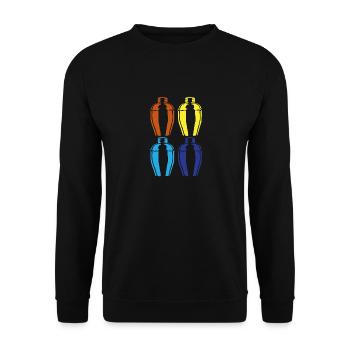 Art Shaker coloré pour les barmans - Sweat-shirt Unisexe - noir - Devant - Alina (178cm) & Michal (187cm)