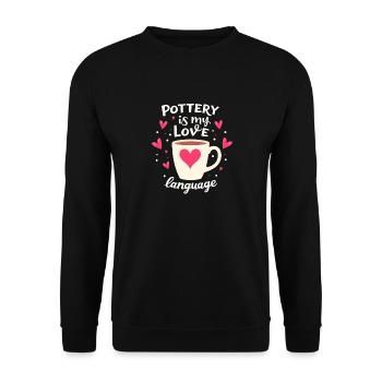 Poterie classe argile artiste céramique atelier roue - Sweat-shirt Unisexe - noir - Devant - Alina (178cm) & Michal (187cm)