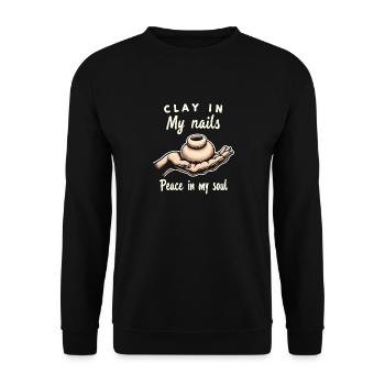 Poterie classe argile artiste céramique atelier roue - Sweat-shirt Unisexe - noir - Devant - Alina (178cm) & Michal (187cm)