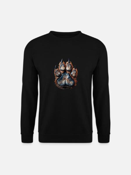 Detaillierter Wolfspfotenabdruck für - Unisex Pullover - Schwarz