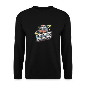 Cosmic Caravan Space Adventure for Explorers - Unisex Sweatshirt - black - Front - Alina (178cm) & Michal (187cm)