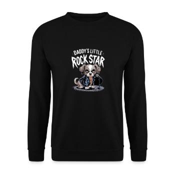 Daddy's Little Rock Star Dog Rocktar - Unisex Sweatshirt - black - Front - Alina (178cm) & Michal (187cm)