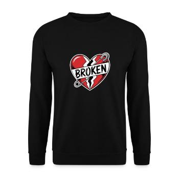 GEBROCHENES HERZ - Unisex Pullover - Schwarz - Vorne - Alina (178cm) & Michal (187cm)