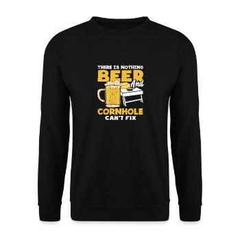 Cornhole Liebhaber Bier Und Cornhole Spaß - Unisex Pullover - Schwarz - Vorne - Alina (178cm) & Michal (187cm)