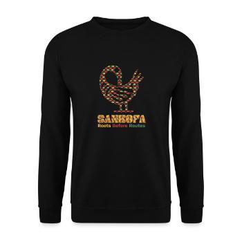 Sankofa Symbol Adinkra Ghana Schwarz - Unisex Pullover - Schwarz - Vorne - Alina (178cm) & Michal (187cm)