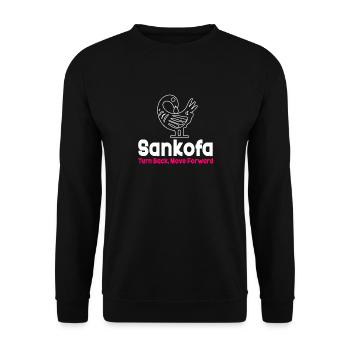 Sankofa Symbol Adinkra Ghana Black - Unisex Sweatshirt - black - Front - Alina (178cm) & Michal (187cm)