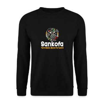 Sankofa Symbol Adinkra Ghana Schwarz - Unisex Pullover - Schwarz - Vorne - Alina (178cm) & Michal (187cm)