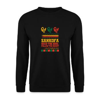 Sankofa Symbol Adinkra Ghana Black - Unisex Sweatshirt - black - Front - Alina (178cm) & Michal (187cm)