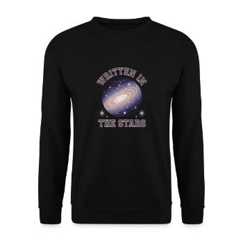Written In The Stars Galaxie Design Im Universum - Unisex Pullover - Schwarz - Vorne - Alina (178cm) & Michal (187cm)