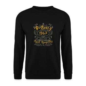 Geboren im Mai 1967 Geburtstag Mai 1967 Geburtstag Mai 1967 - Unisex Pullover - Schwarz - Vorne - Alina (178cm) & Michal (187cm)