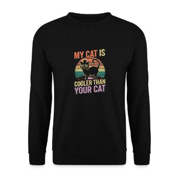 Mon chat est plus cool que ton chat Retro - Sweat-shirt Unisexe - noir - Devant - Alina (178cm) & Michal (187cm)