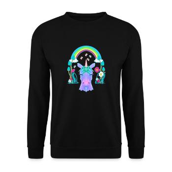 Licorne Licornes Arc-en-ciel Animaux mythiques Enfant - Sweat-shirt Unisexe - noir - Devant - Alina (178cm) & Michal (187cm)