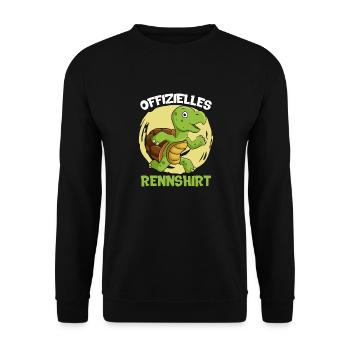 Läufer OFFIZIELLES RENNSHIRT Laufen Lustiges - Unisex Pullover - Schwarz - Vorne - Alina (178cm) & Michal (187cm)