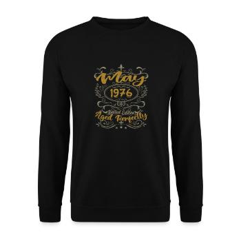 Born in May 1976 Birthday May 1976 bday may 1976 - Unisex Sweatshirt - black - Front - Alina (178cm) & Michal (187cm)
