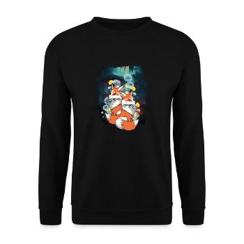 Animaux de la forêt, renards, renards, forêt, animaux sauvages - Sweat-shirt Unisexe - noir - Devant - Alina (178cm) & Michal (187cm)