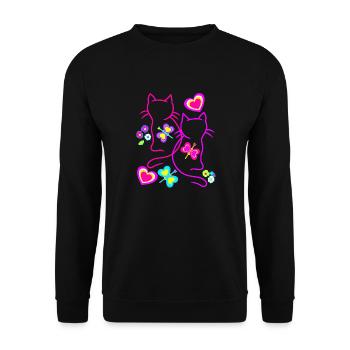 Cats, Kitten, Cat, Children, Girls, Baby - Unisex Sweatshirt - black - Front - Alina (178cm) & Michal (187cm)