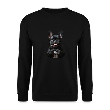 Look mignon de bouledogue français - Sweat-shirt Unisexe - noir - Devant - Alina (178cm) & Michal (187cm)
