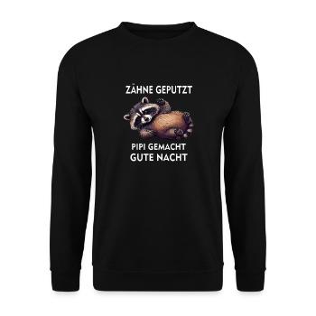 RACCOON TEETH BRUSHED - Unisex Sweatshirt - black - Front - Alina (178cm) & Michal (187cm)