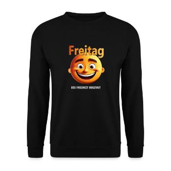 Friday - Unisex Sweatshirt - black - Front - Alina (178cm) & Michal (187cm)