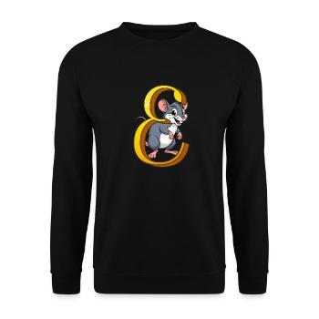 BUCHSTABE E - Unisex Pullover - Schwarz - Vorne - Alina (178cm) & Michal (187cm)