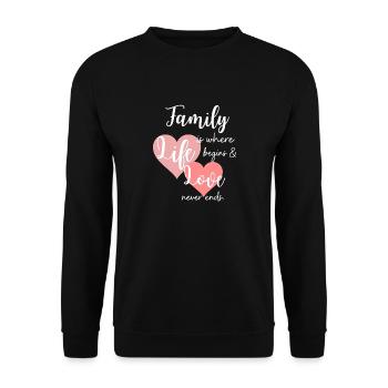 Family Saying Love Cohesion - Unisex Sweatshirt - black - Front - Alina (178cm) & Michal (187cm)