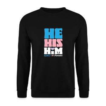 Transgender Trans LGBT Pride - Unisex Pullover - Schwarz - Vorne - Alina (178cm) & Michal (187cm)