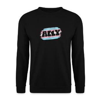 Transgender Trans LGBT Pride - Unisex Pullover - Schwarz - Vorne - Alina (178cm) & Michal (187cm)